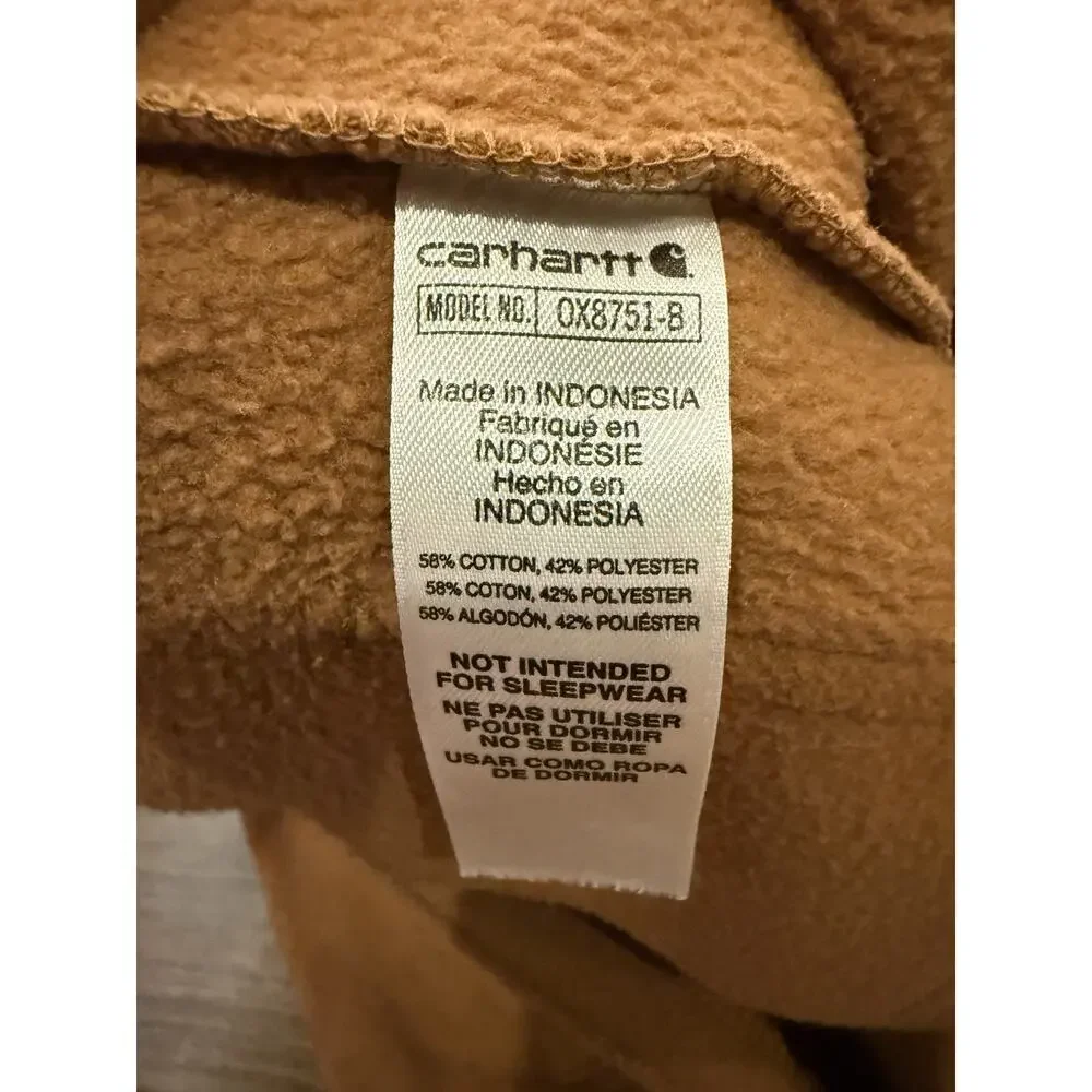 Carhartt Baby Unisex Brown Fleece Hooded Full Zip Coverall Jumpsuit Size 6M